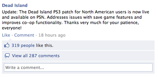 Dead Island Facebook