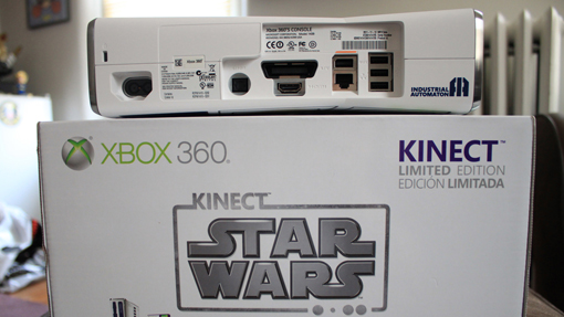 Star Wars Xbox 360 bundle ports in the rear back