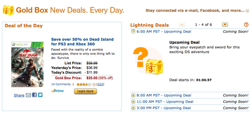 Amazon Deal of the Day is Dead Island, Call of Duty MW3 and more.