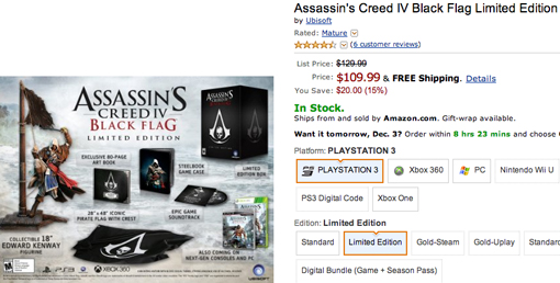Assassin’s Creed 4 limited edition sale for Cyber Monday