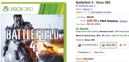 Battlefield 4 cyber monday sale