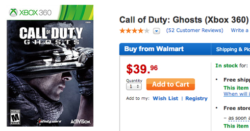 Best price for Call of Duty: Ghosts deal is at Walmart