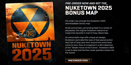 CoD Black Ops 2 Nuketown 2025 pre-order bonus map