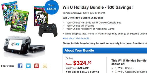 Wii U console bundle deal at Walmart