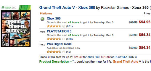 Grand Theft Auto 5 Black Friday and Cyber Monday 2013 deals
