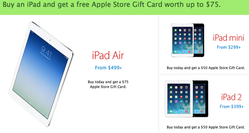 Apple Black Friday 2013 deals on iPad Air and MacBooks