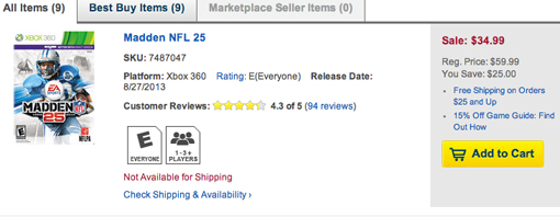 Cyber Monday: Madden NFL 25 at Best Buy