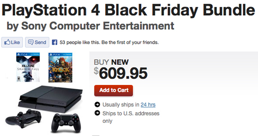 PS4 Black Friday GameStop bundle
