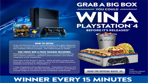 Win a PS4 at Taco Bell with the new Play the Future First promotion