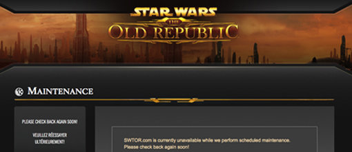 SWTOR server is down, outage due to free-to-play update