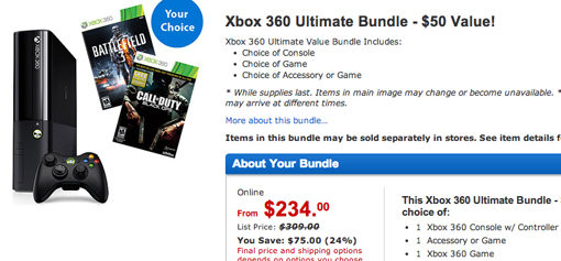 Xbox 360 4GB Cyber Monday bundle at Walmart