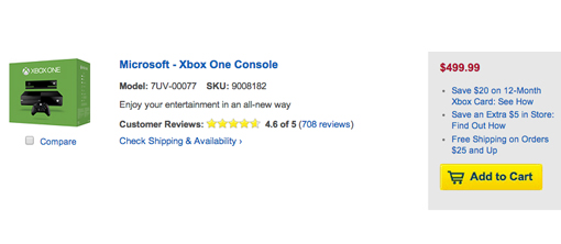 Where is Xbox One console in stock?