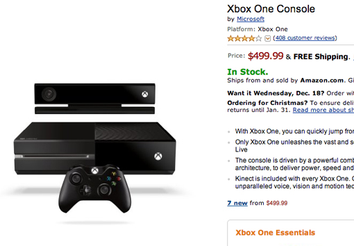 Xbox One in stock at Amazon